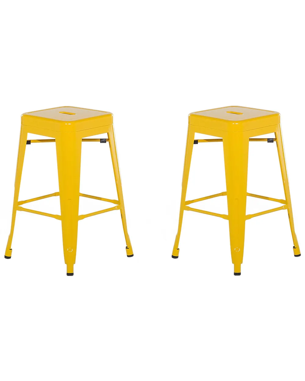 Set of 2 Bar Stools CABRILLO Metal Yellow