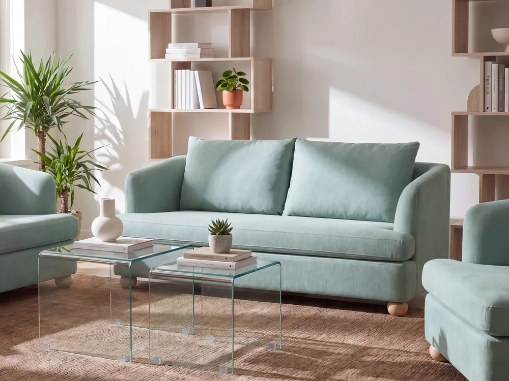 Sofa 3 Seater RATTVIK Fabric Light Green