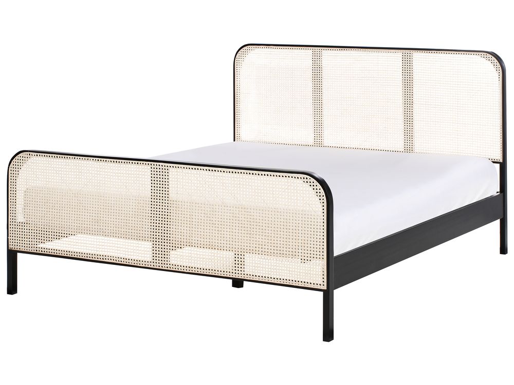 Bed Pine Wood GONFARON 160 x 200 cm (EU King Size) Black