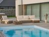 Garden Lounge Set with Table 4 Seater VARALLO Modular Rattan Grey Left Hand