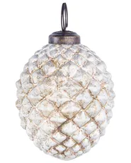Set med 6 julgranskulor LAITON Glas Off-White_899336