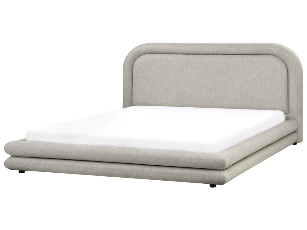 Bed Faux Linen LAVARDENS 180 x 200 cm (EU Super King) Taupe