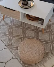 Rug KACEM Beige 80 x 150 cm Cotton_983293