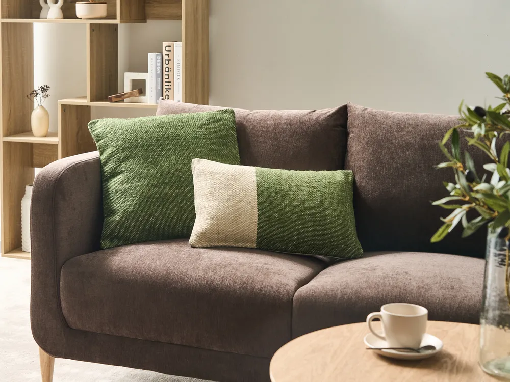 Set of 2 Decorative Cushions ANISOPTERA 30 x 50 cm 45 x 45 cm Cotton Green Solid