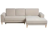 Hörnbäddsoffa 3-sits NUBORG Chenille Ljusbeige Vänstervänd_1017671