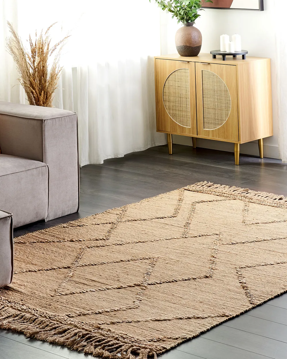 Rug HANDERE Beige 160 x 230 cm Jute