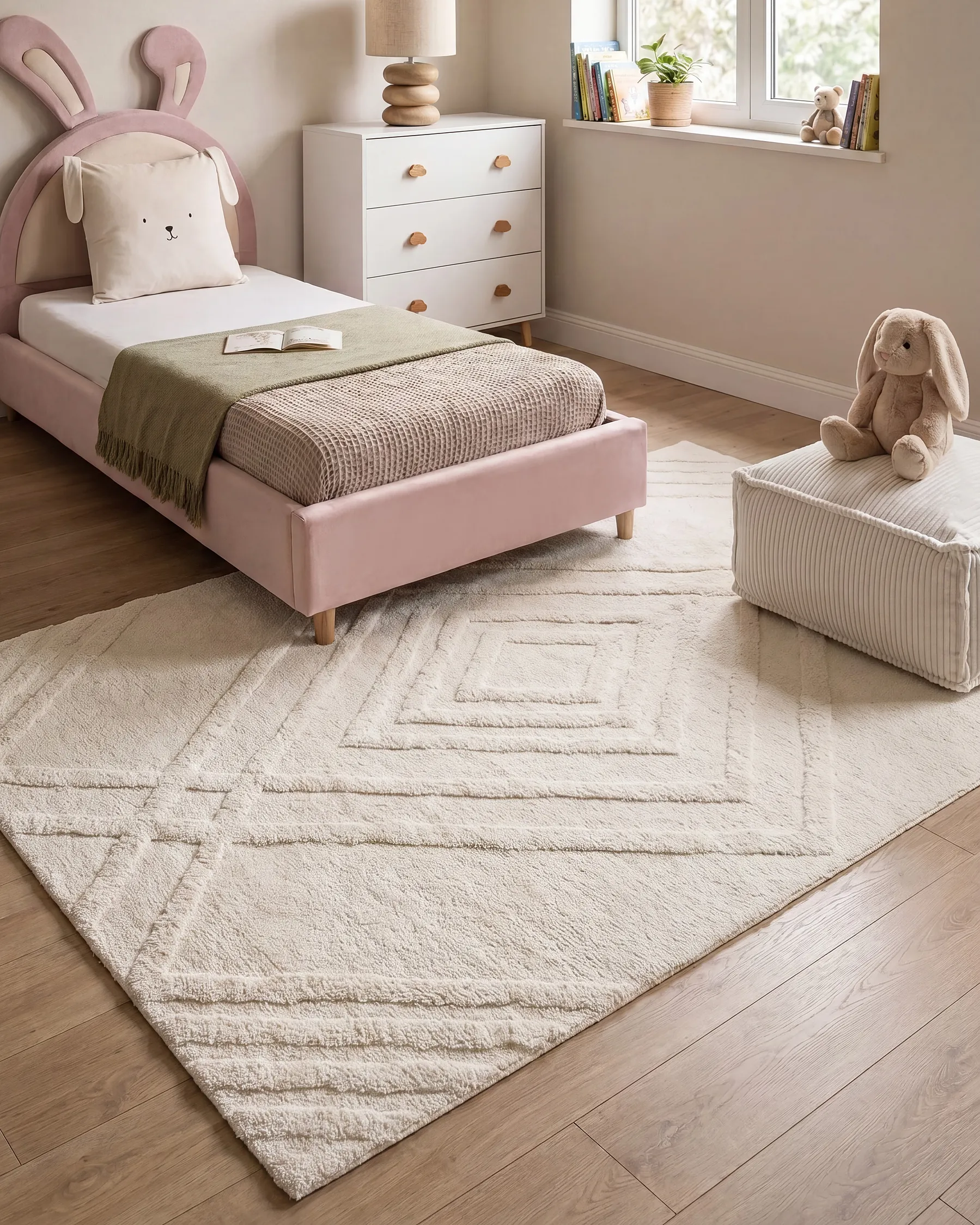 Barneteppe ZIRO  Lys beige 160 x 230 cm Bomull_1155217