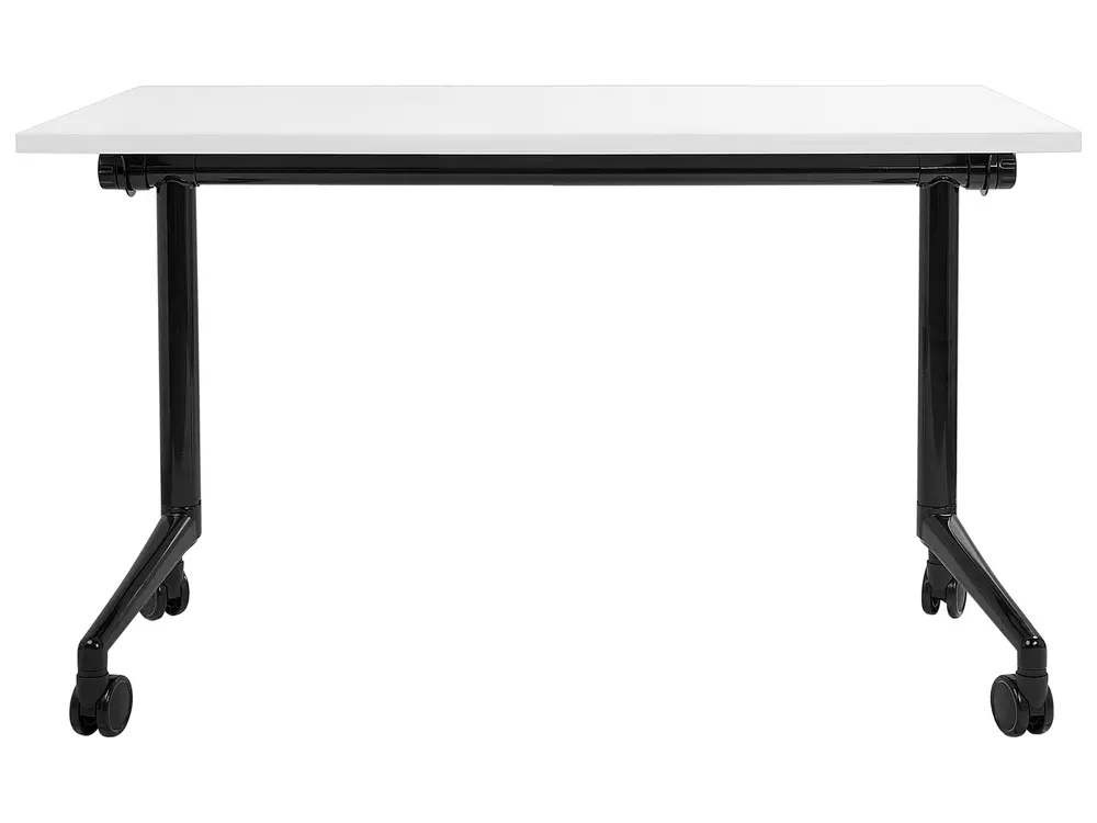 Hopfällbart skrivbord CAVI 120 cm 60 cm med hjul Vit_922102