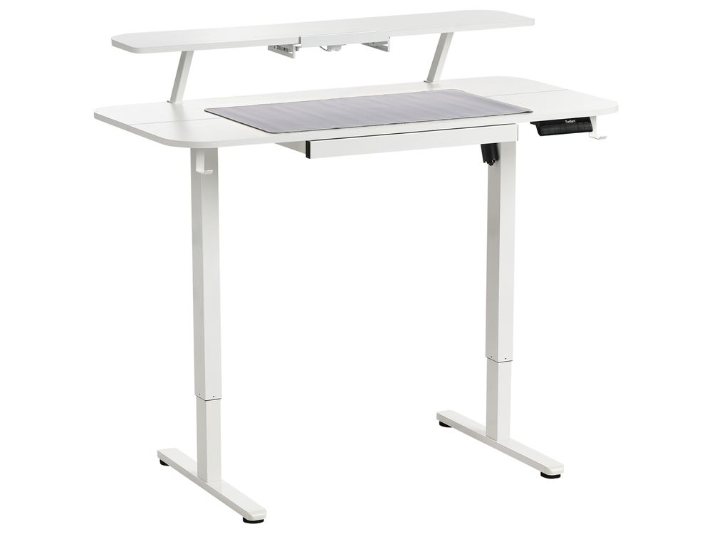 Elektrisk justerbart skrivebord WILBANKS 120 cm 60 cm med USB-inngang Hvit