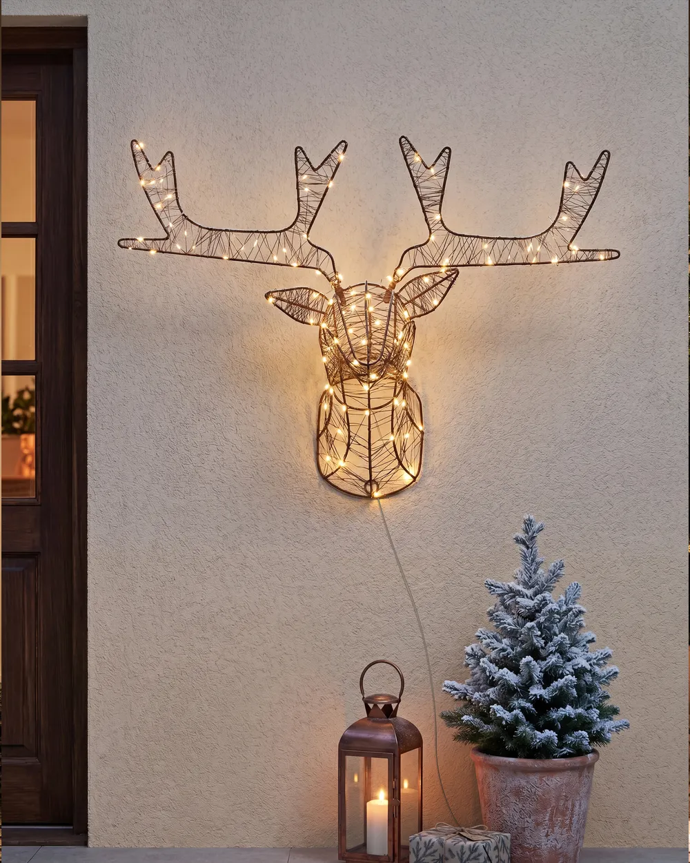 Outdoor Hanging Decoration LED NELLIM 47 cm Reindeer Black