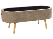 Upholstered Storage Bench OKLAHOMA Chenille Light Brown with Storage_961976