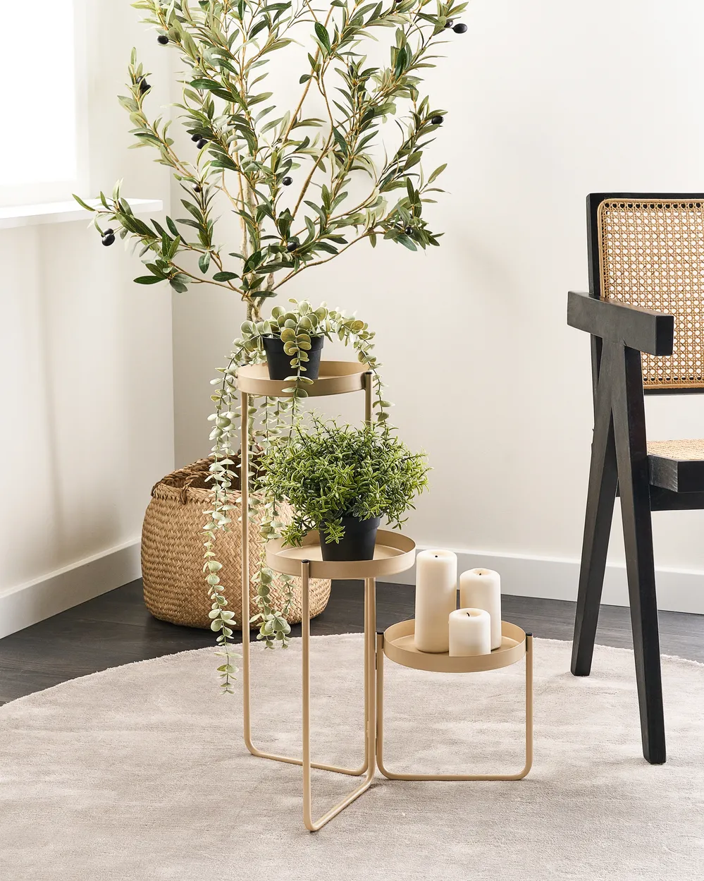 Plant Stand FRAGARIA 42 cm Metal Beige
