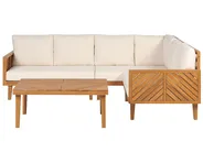 Garden Corner Sofa with Table 4 Seater BARATTI Acacia Wood Brown Left Hand_868944