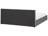 Ottoman Bed BOUSSE Velvet Dark Grey 180 x 200 cm (EU Super King)_862606