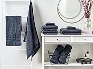 Set of 9 Towels MITIARO Terry Cotton Dark Blue_1180211