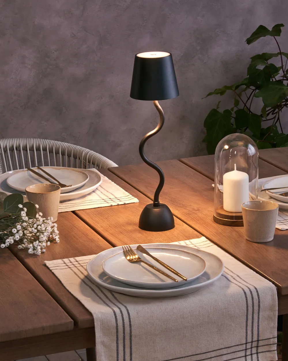 Wireless LED Table Lamp VOUGA with Dimmer Metal Black