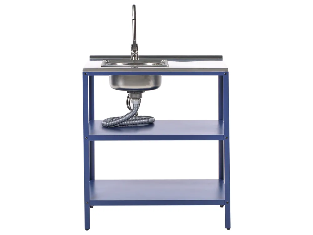 Outdoor Kitchen Island with Sink VILAMA Blue_973818