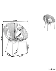 Dining Chair SARITA Rattan Dark Brown_734921