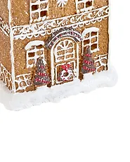 Set med 3 juldekorationer LED RIMPI 21/25/26 cm Hus Brun_1175170