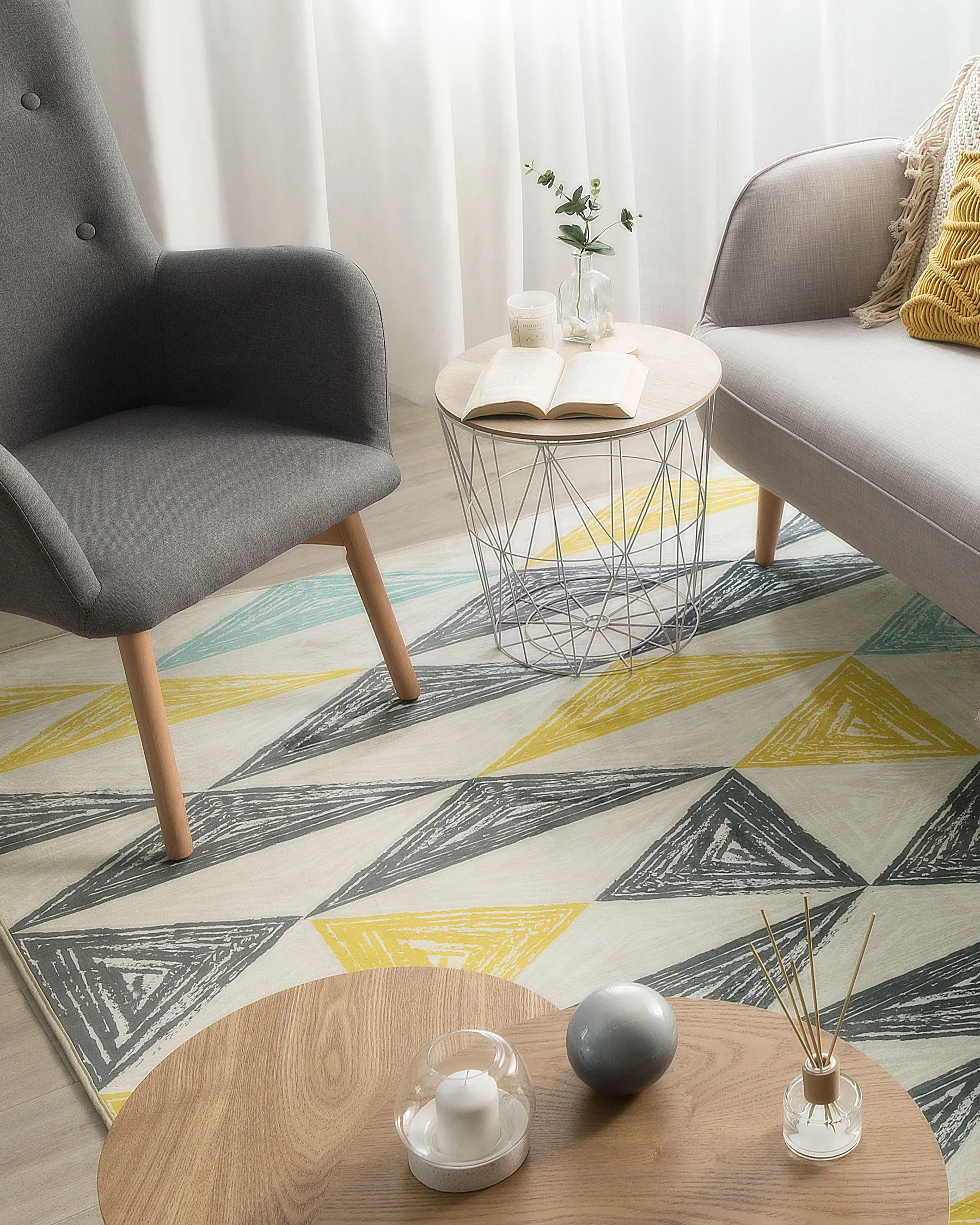 Rug KALEN Grey 140 x 200 cm_796390