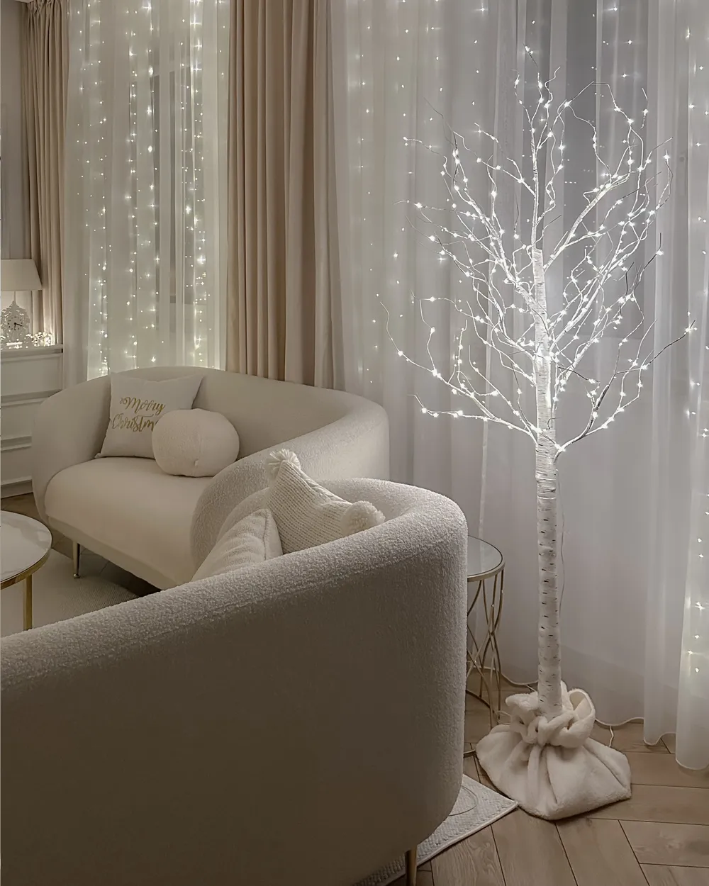 Ulkokoriste LED-valo LAPPI 190 cm Joulukuusi Valkoinen_900292