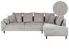 Corner Sofa 4 Seater LUNNER Corduroy Light Grey Left Hand