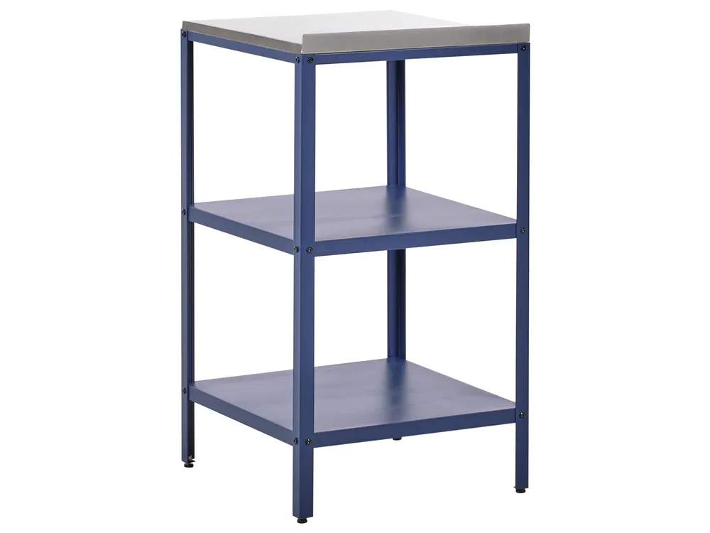 3 Piece Outdoor Kitchen Set with Sink VILAMA Blue Metal_974916
