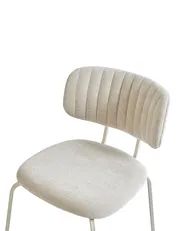 Set of 2 Dining Chairs IRINS Chenille Light Beige_968365