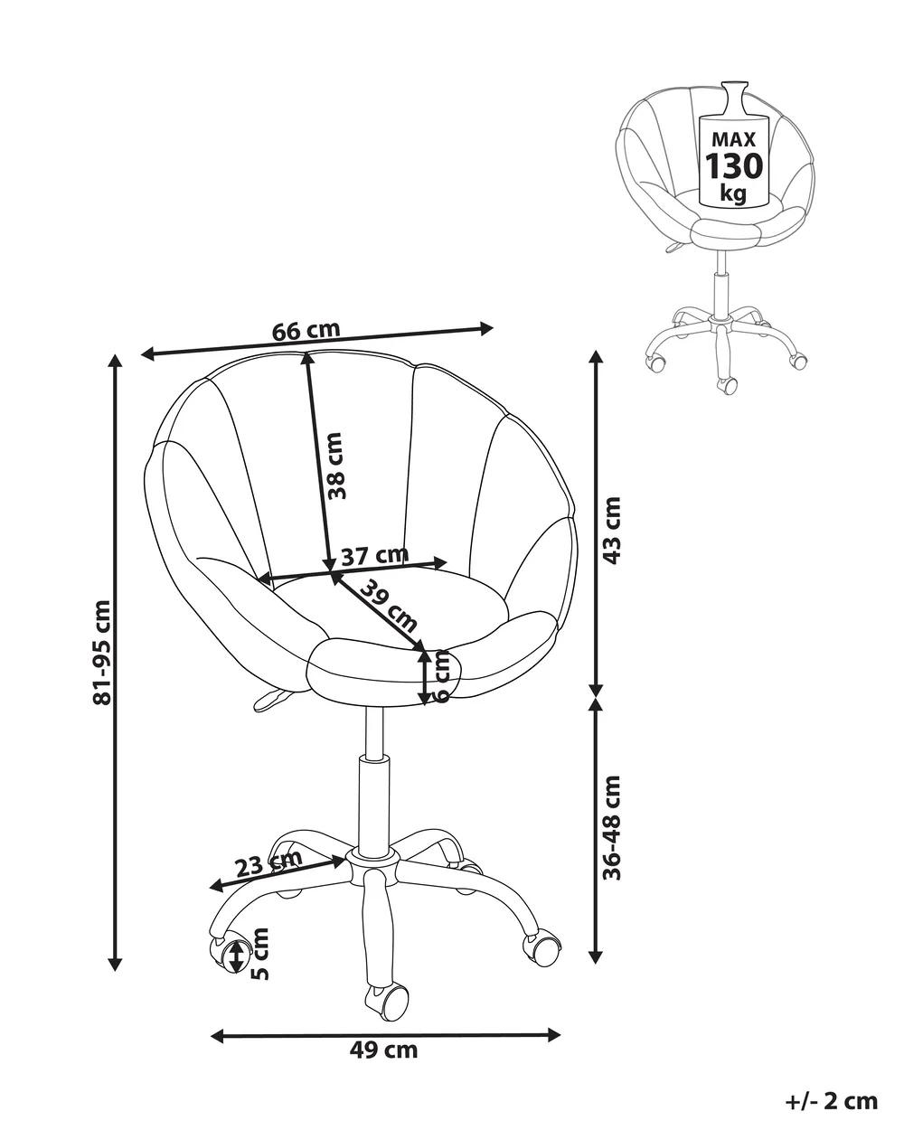 Skrivbordsstol ANNABELLE Bouclé Vit_949985
