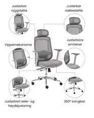 Kontorstol OLYRA Grå_1071080