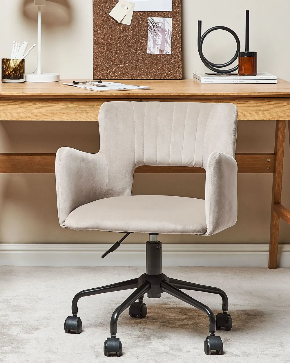 Desk Chair SANILAC II Velvet Taupe