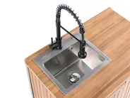 Outdoor Kitchen Cabinet with Sink IVREA Brown/ Black Certified Acacia Wood_988235
