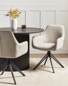 Set of 2 Dining Chairs Swivel JODAR Fabric Taupe
