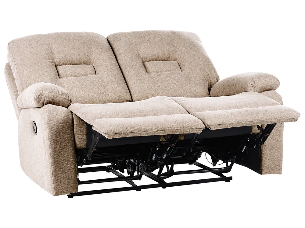 Manual Recliner Sofa 2 Seater BERGEN Fabric Beige_1064855