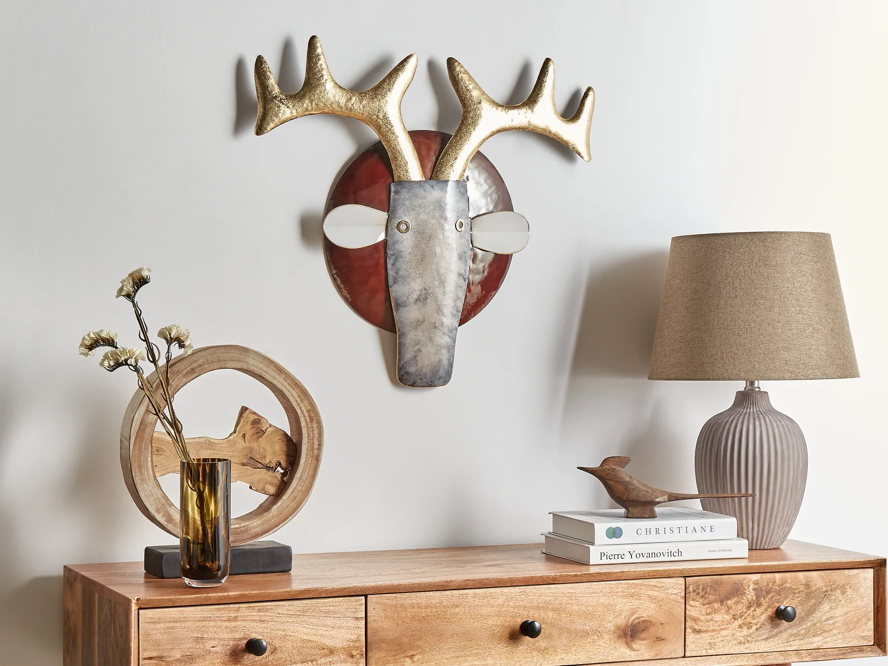 Wall Decor Bull FLUORINE Metal 54 cm Multicolour_933857