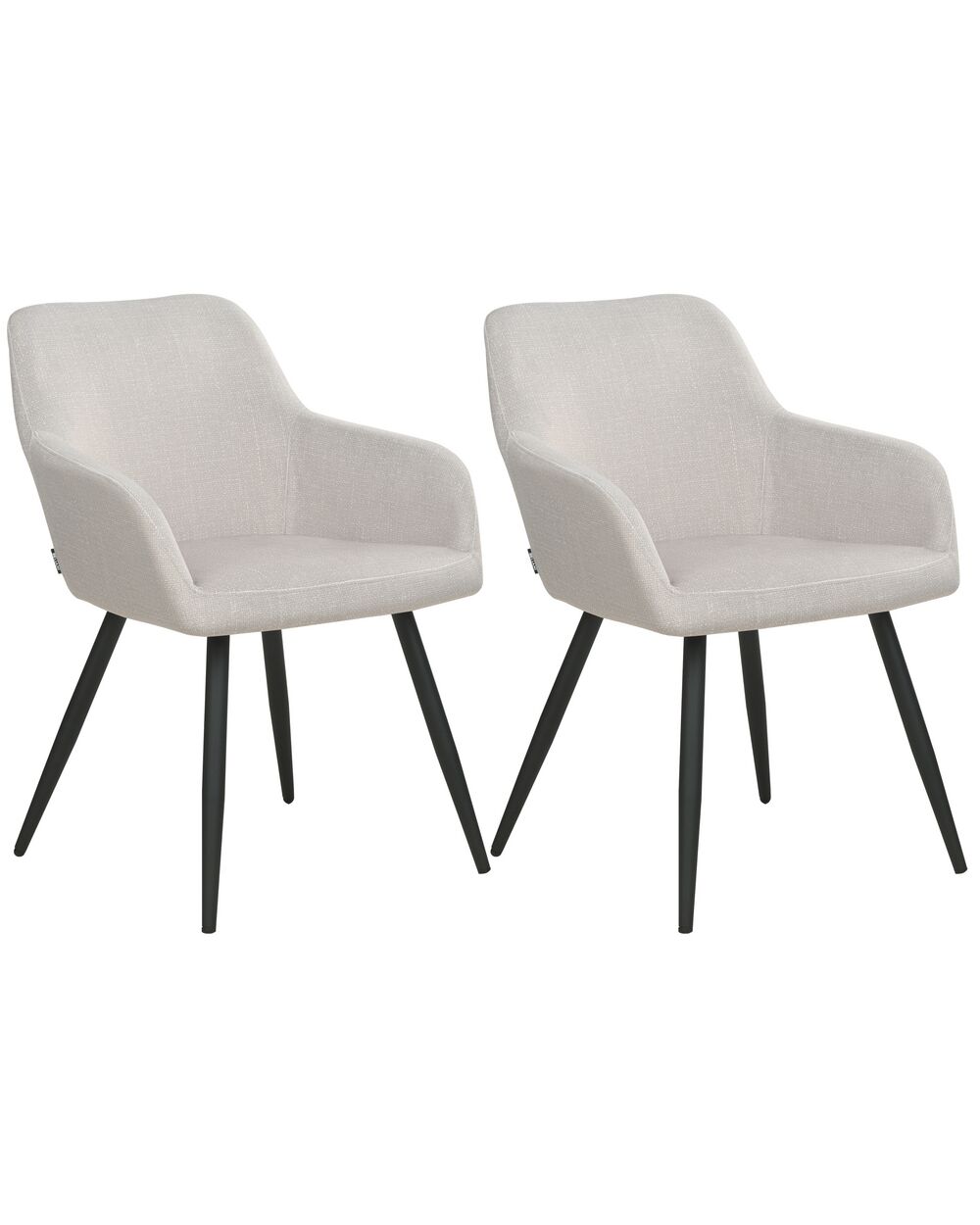 Set med 2 matstolar CASMALIA Sammet Taupe