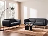 Living Room Set 5 Seater LJUNG Fabric Black