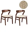 Set med 2 matstolar MAROA Trä Ljusbeige
