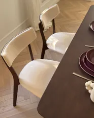 Set of 2 Dining Chairs YUMA Wood Off-White/ Brown_1167861