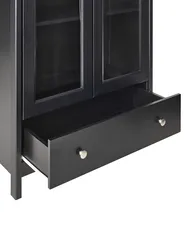 Glass Display Cabinet NORNALUP 80 cm Black_949982