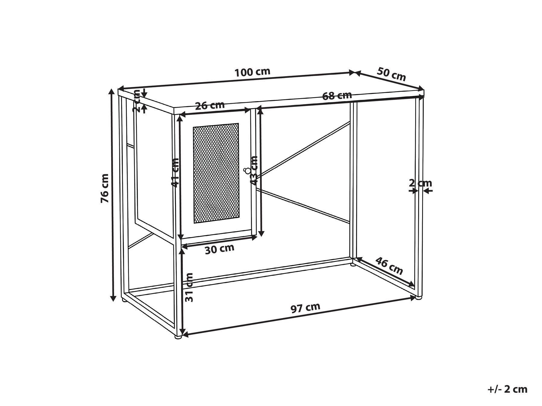 Skrivbord HARJO 100 cm 50 cm med förvaring Svart_1037781