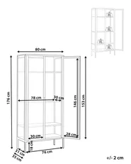 Glass Display Cabinet HARTY 80 cm Metal Black_850444