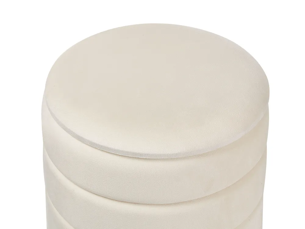 Set med 2 förvaringspuffar GARLAND Sammet Ljusbeige_928619