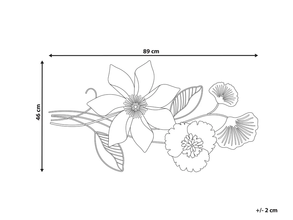 Väggdekoration Blomma EUROPIUM Metall 46 cm Guld_933887