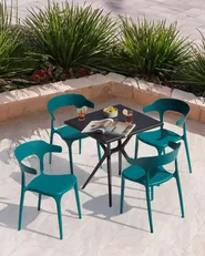 Set of 4 Garden Chairs GUBBIO Teal_984644