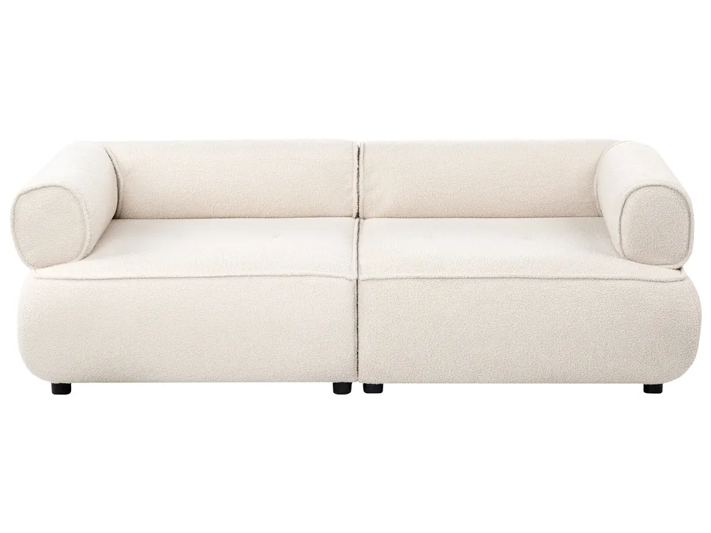 Sofa 3 Seater SALLA with Ottoman Boucle Off-White_1058227
