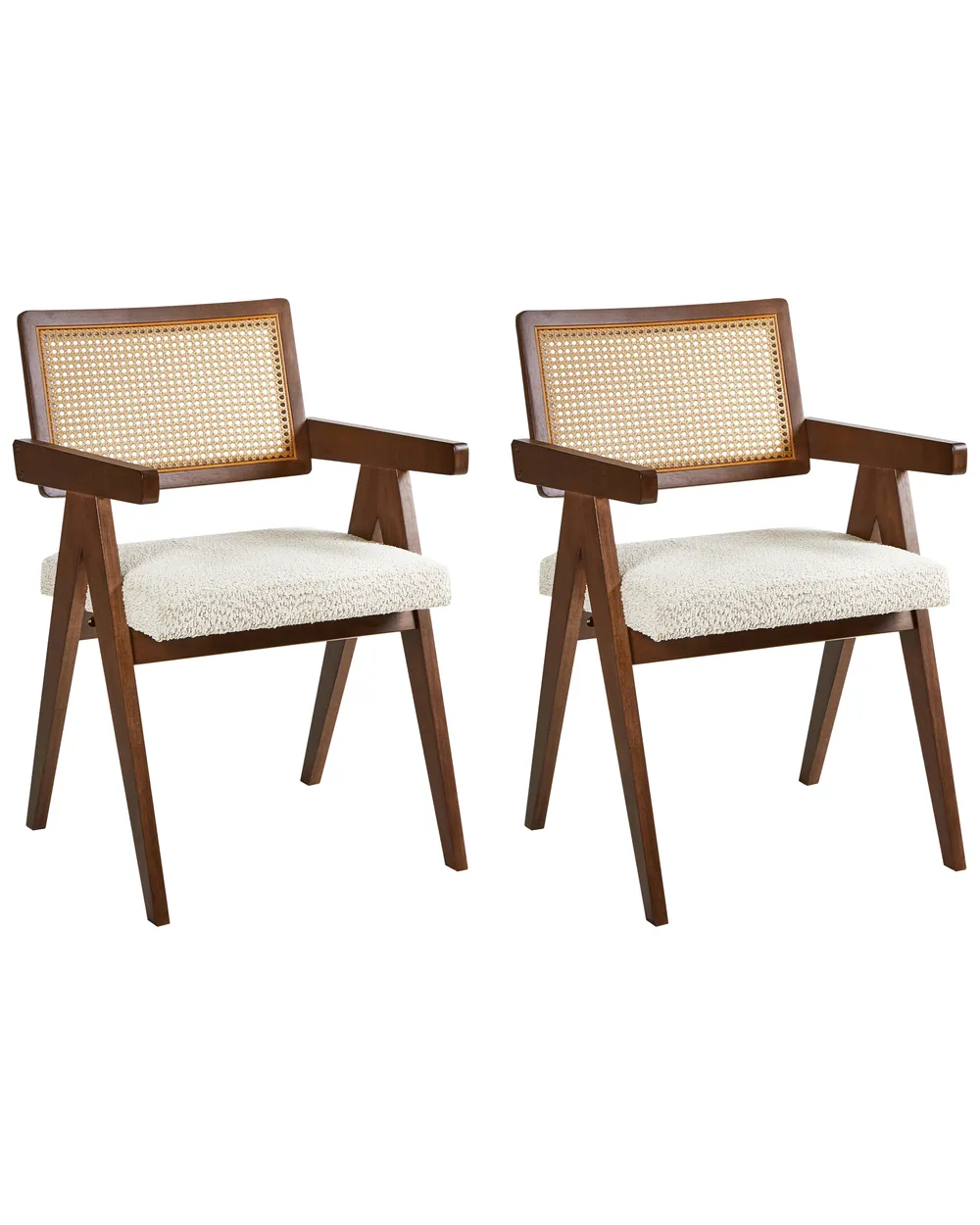 Set med 2 matstolar AVA Trä Brun/ Ljusbeige_984447