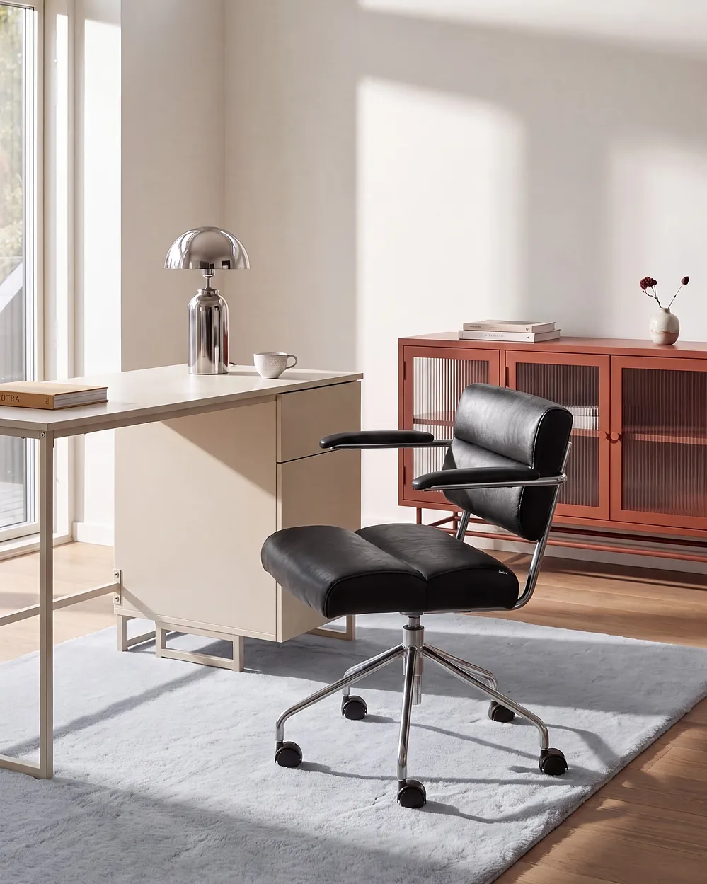 Desk Chair CANDOR Faux Leather Black_1136699