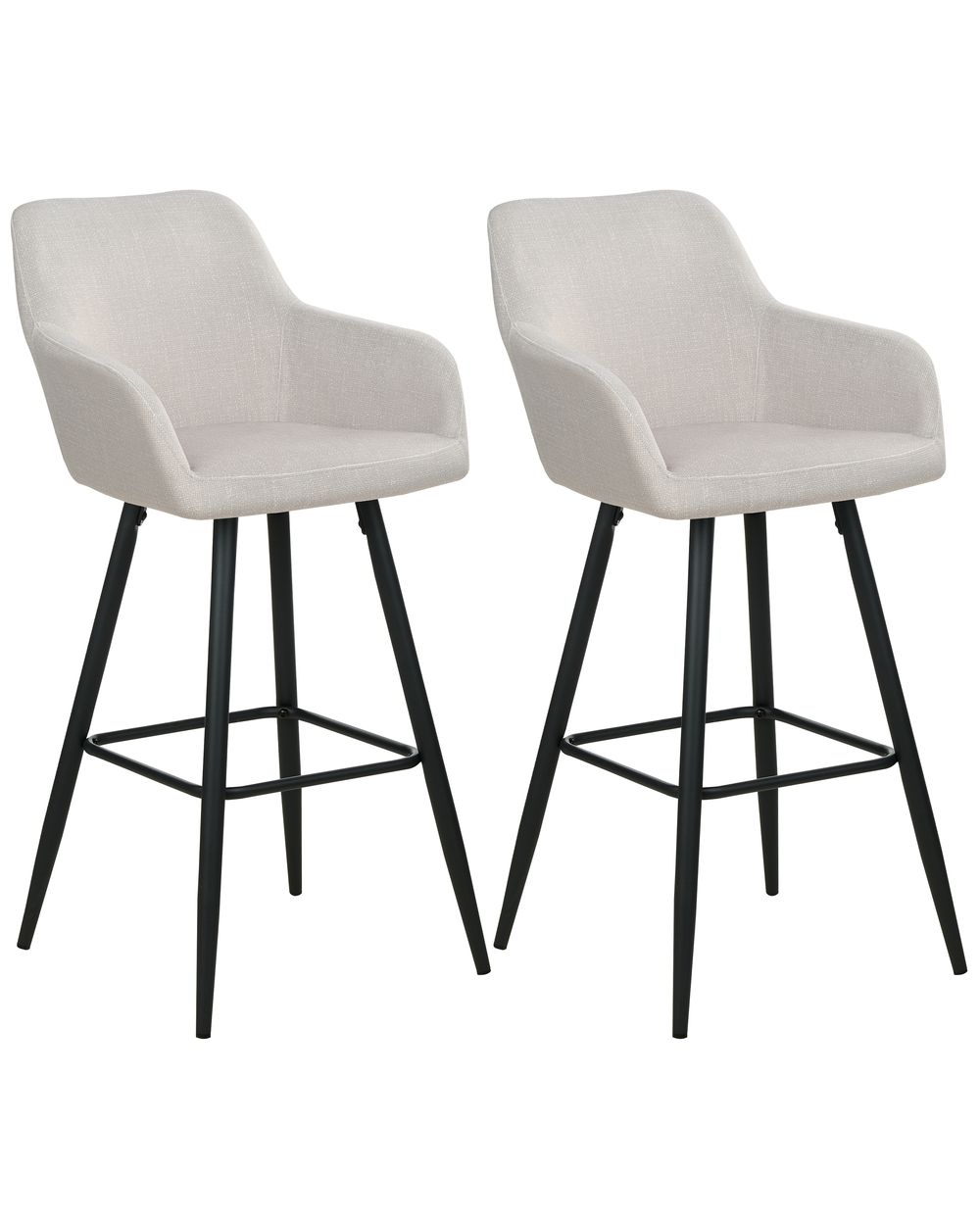 Set of 2 Bar Chairs CASMALIA Velvet Taupe