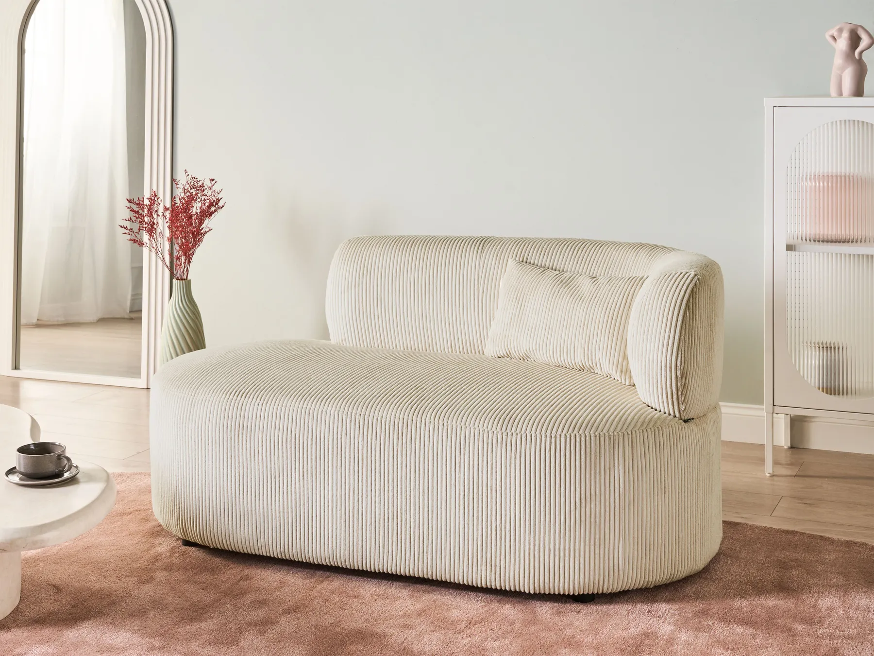 Divaani oikea VANVEY Vakosametti Vaaleanbeige_1065765